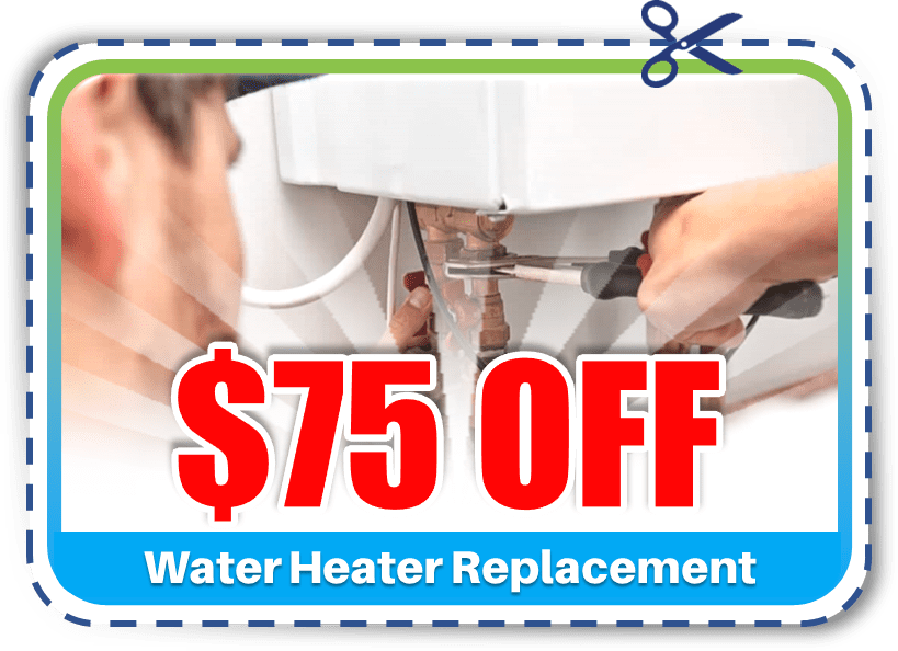 $75 OFF water heater replacement in Chicago.