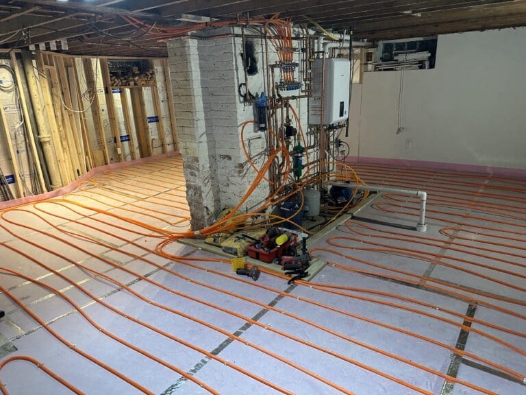 image of radiant heat flooring installed