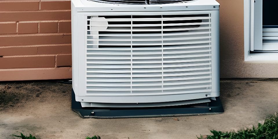 An air conditioner outside of a home.